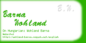 barna wohland business card